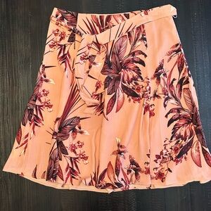 Liz Claiborne Career A Line Dress Skirt Tropical Print Size 12